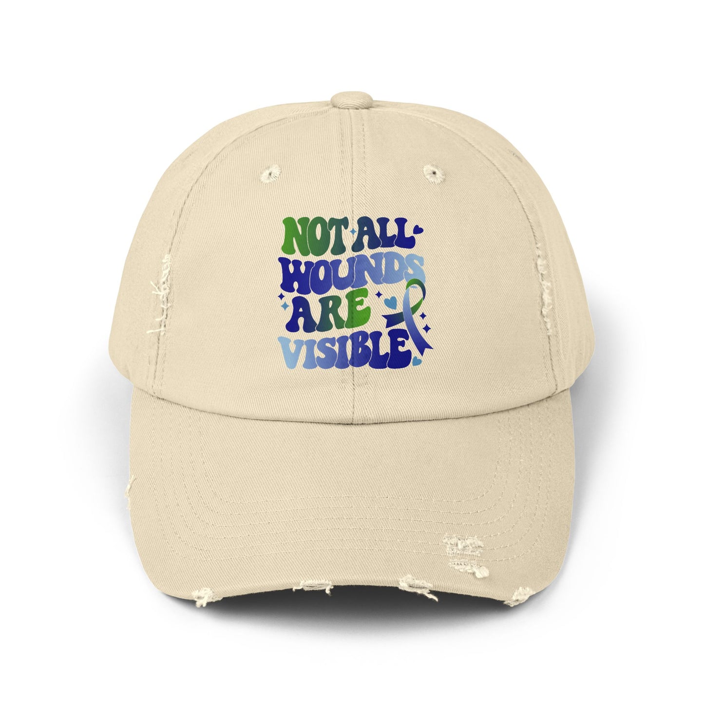 Not All Wounds Are Visible Unisex Distressed Cap